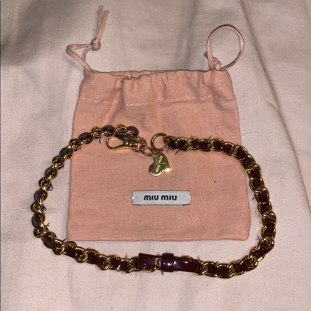 Miu Miu braided bow wrap bracelet